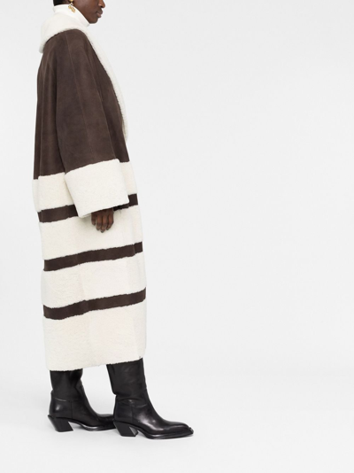 Shop Khaite Shearling-embellished Layton Coat In Brown