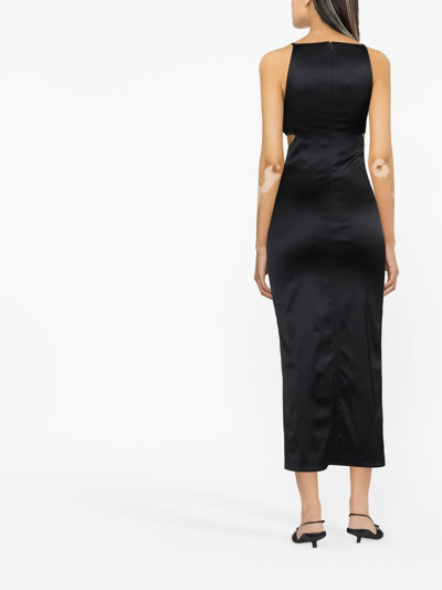 Shop Courrèges Cut-out Midi Dress In Black