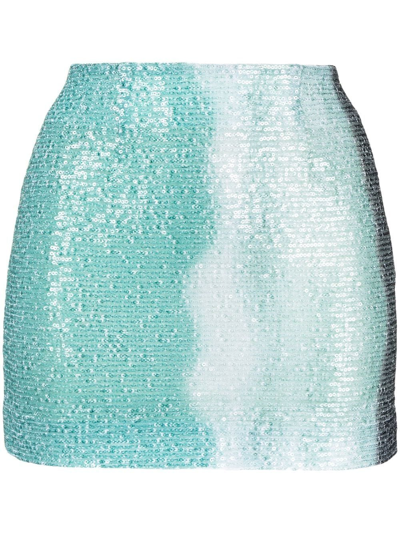 Shop 16arlington Sequin-embellished Mini Skirt In Green