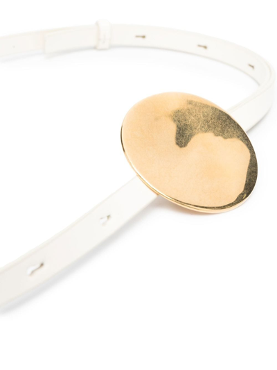 圆盘细节皮质腰带