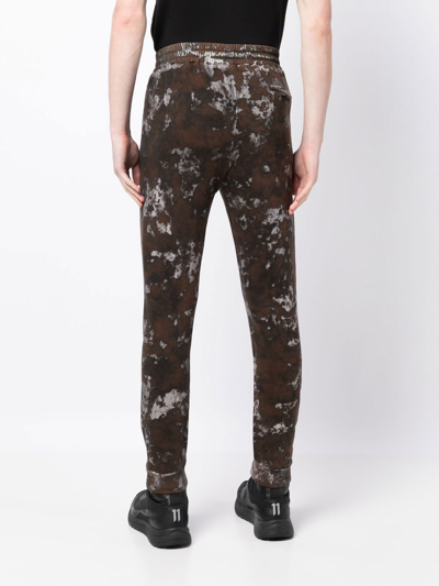 Shop Avant Toi Marbled Tapered Track Pants In Brown