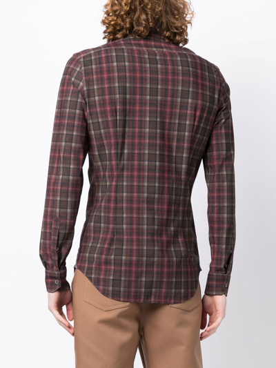 Shop Corneliani Checked Slim-fit Shirt In Red