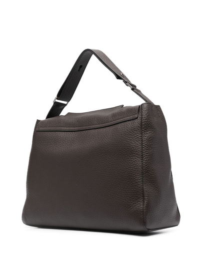 Orciani Sveva Leather Tote Bag In Brown
