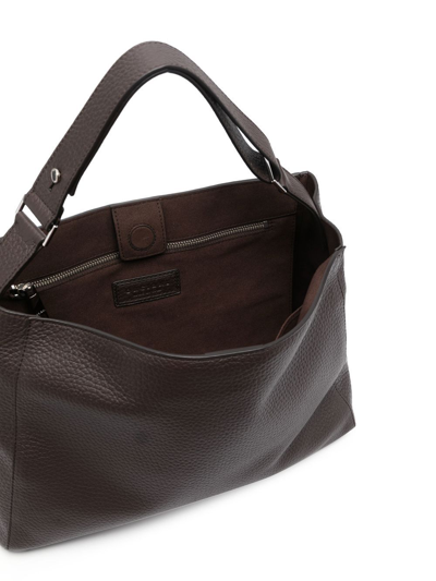 Orciani Sveva Leather Tote Bag In Brown
