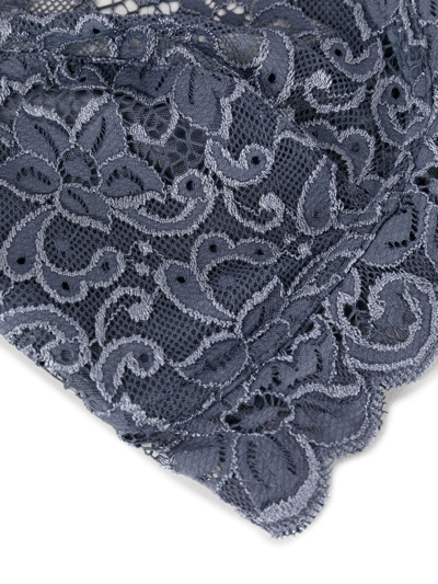 Hanro Luxury Moments Soft Cup Lace Bra In Blue