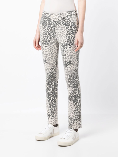 Shop Mother Shadow Leopard Skinny-cut Jeans In Blue