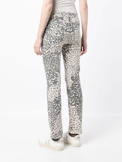 Shop Mother Shadow Leopard Skinny-cut Jeans In Blue