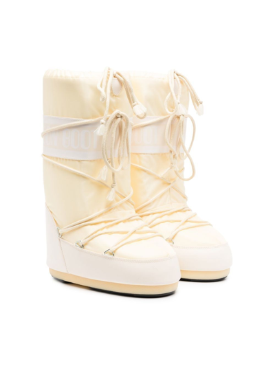 Shop Moon Boot Logo Print Snow Boots In Yellow