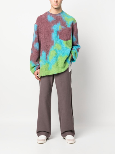 Shop Song For The Mute Abstract-pattern Print Jumper In Purple