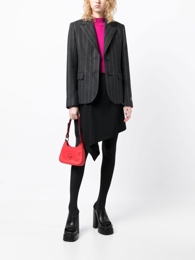 Versace Ges Logo-pinstripe Blazer In Black