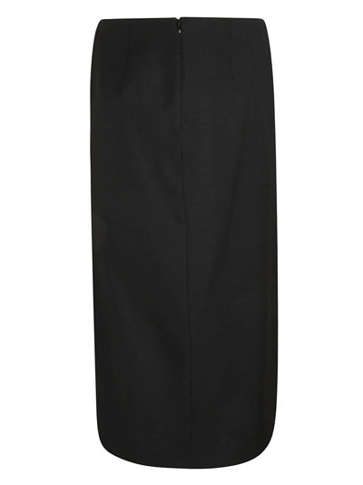 Shop Alexander Mcqueen Side Slit Asymmetric Skirt In Black