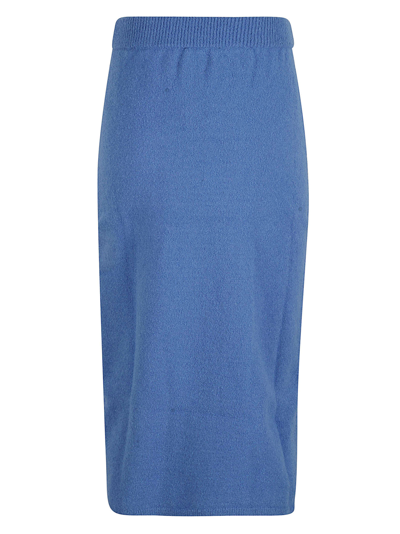 Shop Nanushka Jorna Knitted Midi Skirt In Blue