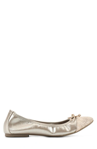 White Mountain Footwear Sunnyside Ii Ballet Flat In Ant Gold/ Multi
