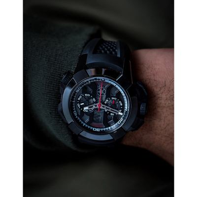 Shop Jacob & Co. Ec400.21.ab.ab.abrua Epic X Chrono Titanium And Rubber Automatic Watch In Black