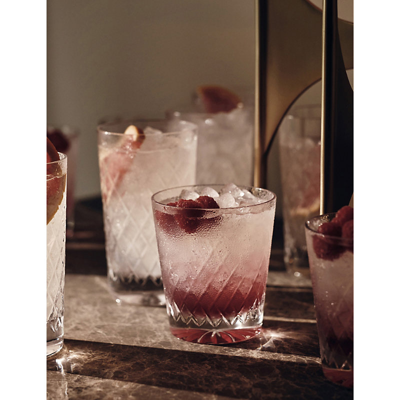 Soho Home Barwell Diamond-cut Crystal Tumblers Set Of Four