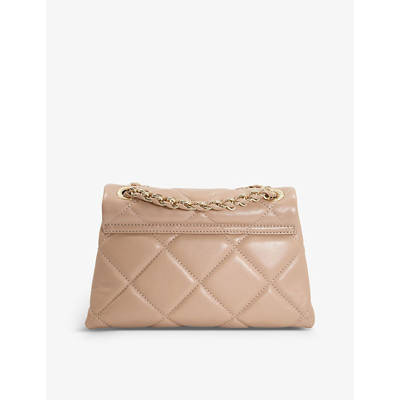 Shop Dune Duchess Medium Quilted-leather Shoulder Bag In Taupe-leather
