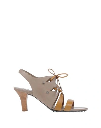 Shop Tod's Sandals In Grey