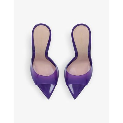 Shop Gianvito Rossi Elle 105 Leather And Pvc Heeled Mules In Purple