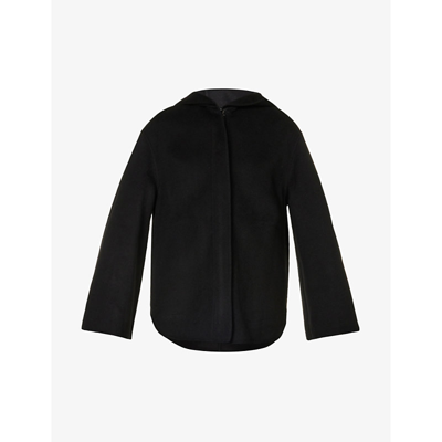 Shop Joseph Simone Hooded Wool-blend Coat In Black