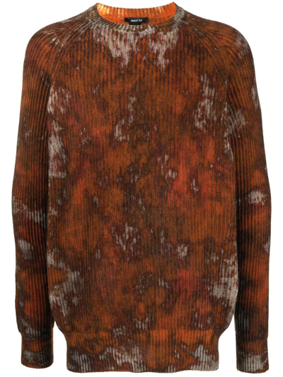 Shop Avant Toi Boreal-print Ribbed-knit Jumper In Braun