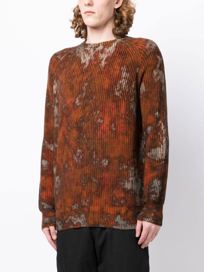 Shop Avant Toi Boreal-print Ribbed-knit Jumper In Braun