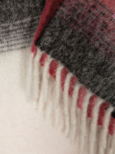 Shop Maison Kitsuné Logo-patch Striped Scarf In Rosa