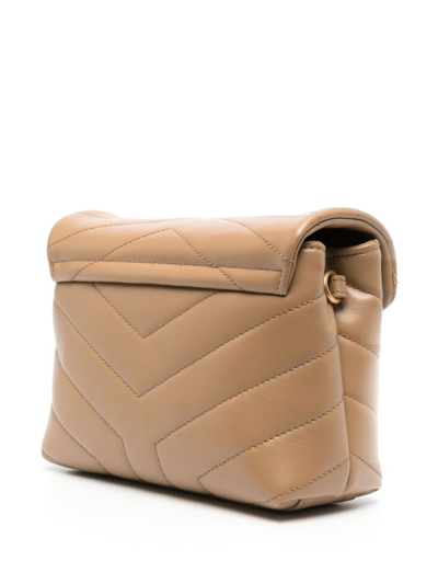 Shop Saint Laurent Loulou Quilted Mini Bag In Nude