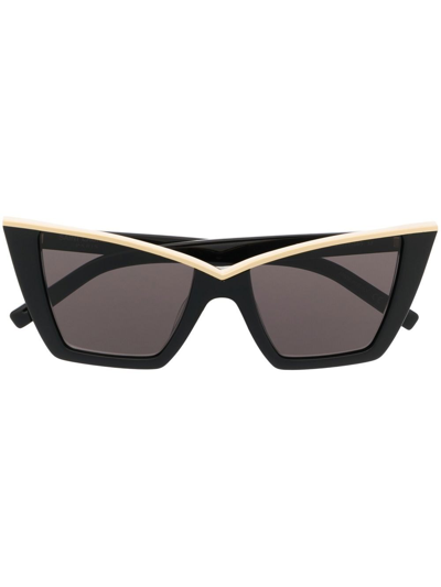 Shop Saint Laurent Cat-eye Frame Sunglasses In Schwarz