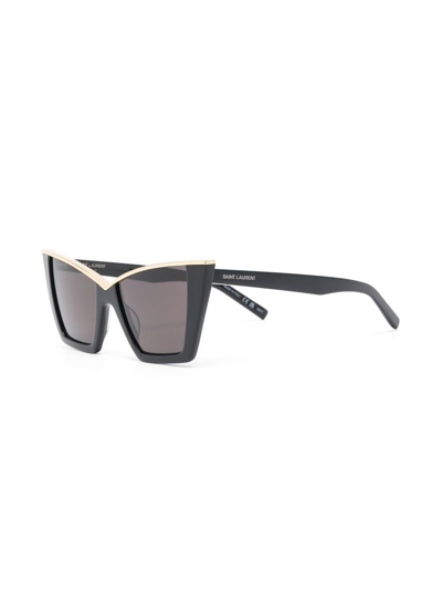 Shop Saint Laurent Cat-eye Frame Sunglasses In Schwarz