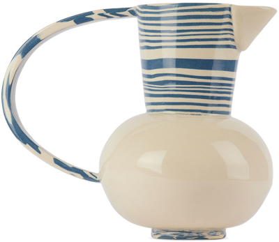 Shop Henry Holland Studio Blue & White Check Water Jug In Blue/white