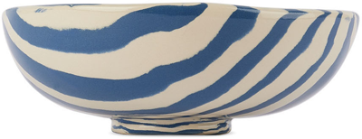 Shop Henry Holland Studio Blue & White Small Stripe Bowl In Blue/white