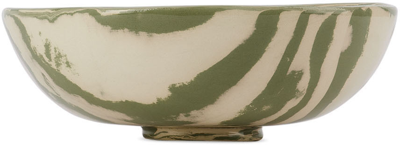 Shop Henry Holland Studio Green & White Stripe Small Bowl In Green/white