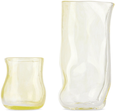 Shop Nathalie Schreckenberg Yellow Onda Carafe & Glass Set