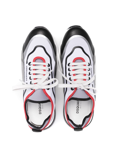 Shop Dsquared2 Panelled Colour-block Trainers In White