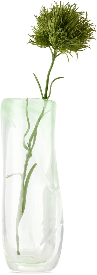 Shop Nathalie Schreckenberg Green Dip Vase In Green / Clear