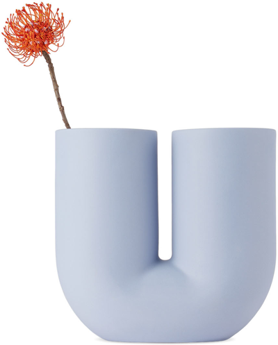 Shop Muuto Blue Porcelain Kink Vase In Light Blue
