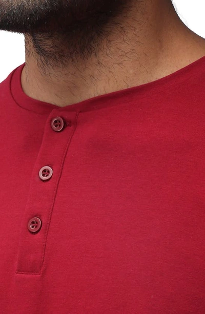 X-ray X Ray Long Sleeve Henley T-shirt In Burgundy