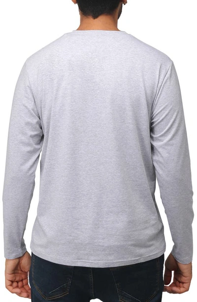 X-ray Long Sleeve Henley Shirt In Cloud Grey