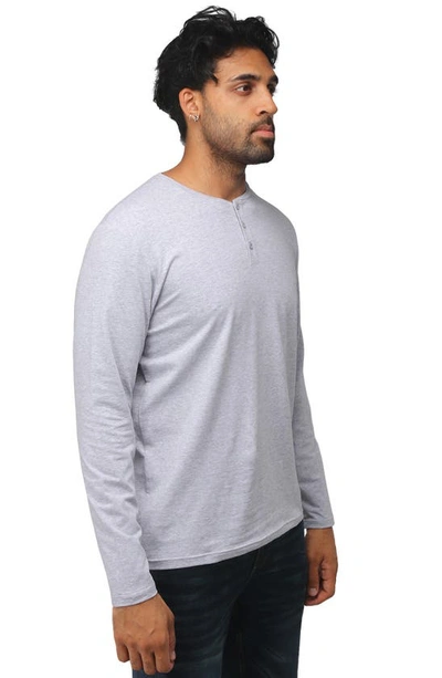 X-ray Long Sleeve Henley Shirt In Cloud Grey