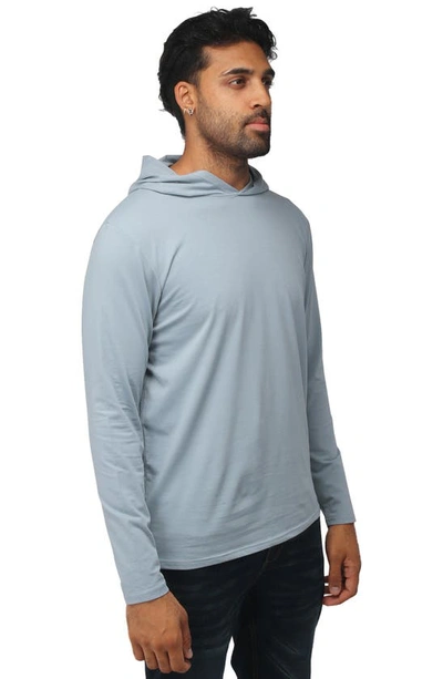 Shop X-ray Long Sleeve Hooded T-shirt In Slate Blue