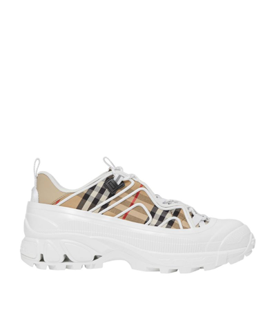 Shop Burberry Arthur Vintage Check Sneakers In Neutrals
