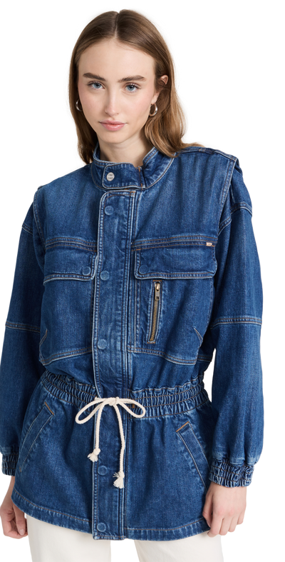 Mother The Carry All Parka Denim Utility Jacket In Blue | ModeSens