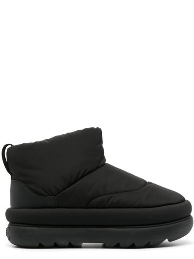Shop Ugg Black Padded Low Boots With Logo Lining In Nero