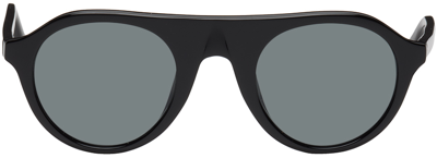 Shop Dries Van Noten Black Linda Farrow Edition 63 C5 Sunglasses In Black/ Grey Lens