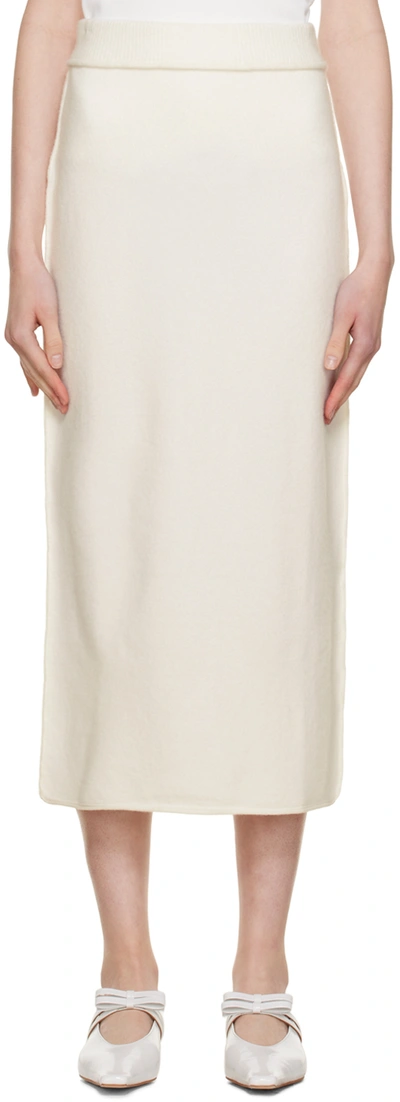 Shop Rus Off-white Enpitsu Midi Skirt In Chalk