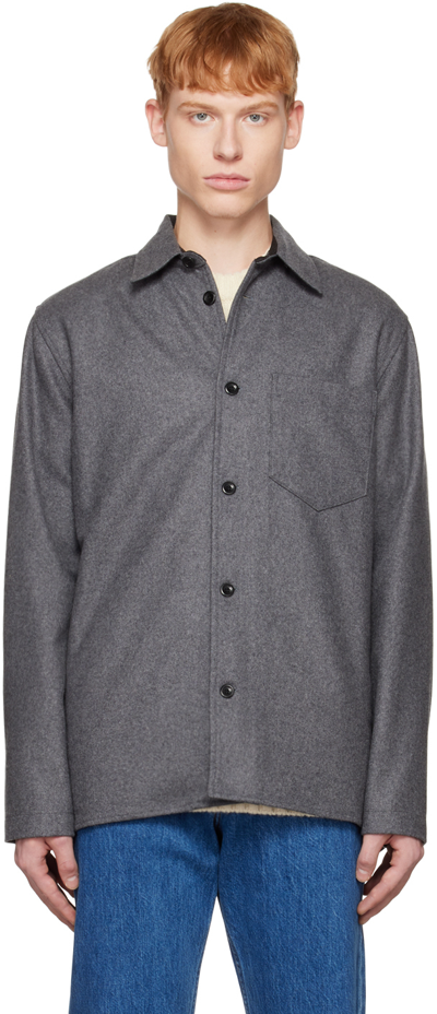 Norse Projects Gray Ulrik Shirt In Grey Melange