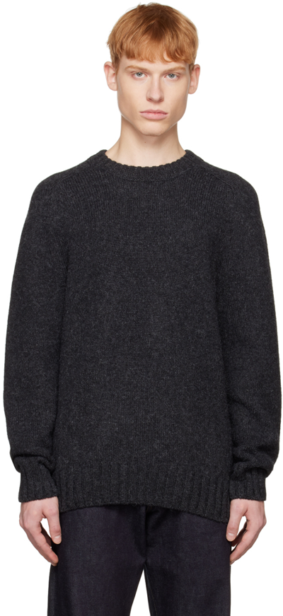Shop Norse Projects Gray Ivar Sweater In Charcoal Melange