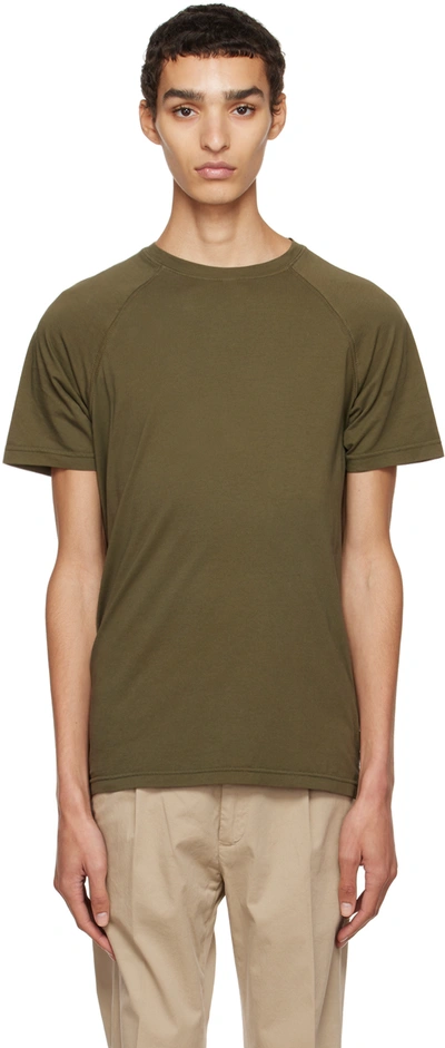 Aspesi Side Logo-patch Detail T-shirt In 01237 - Militare / M