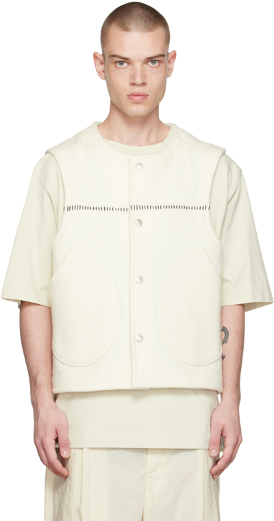 Shop 3man Off-white Blanket Vest In Cream
