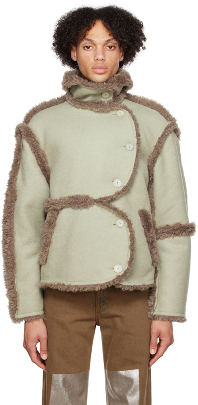 Shop Eckhaus Latta Taupe Blended Jacket In Willow